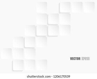 Abstract. paper square white Background ,light and shadow. Vector