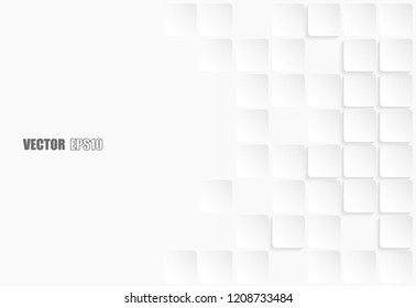 Abstract. paper square white Background ,light and shadow. Vector