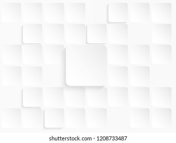 Abstract. paper square white Background, light and shadow. Vector