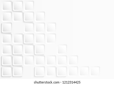 Abstract. Paper square white background ,light and shadow. Vector
