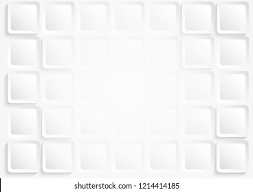 Abstract. Paper square white background ,light and shadow. Vector