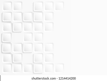 Abstract. Paper square white background ,light and shadow. Vector