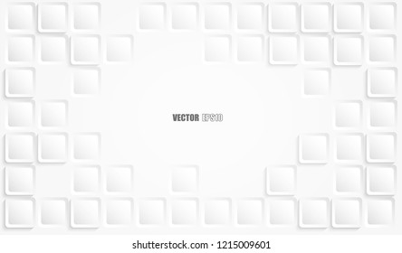 Abstract. Paper square white background ,light and shadow. Vector