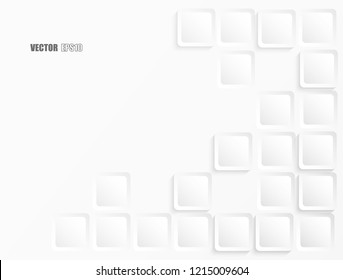 Abstract. Paper square white background ,light and shadow. Vector