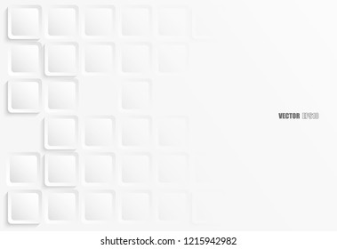 Abstract. Paper square white background ,light and shadow. Vector