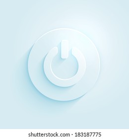 Abstract paper style power button vector icon. Switch off symbol for website decoration