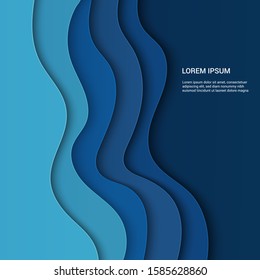 Abstract paper stylish background with place for text and elegant smooth waves. Vector illustration