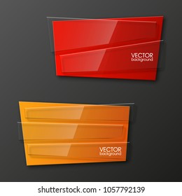 Abstract paper transparent banner set. The flat form advertising text banner poster. The flat banner image. Advertising Design transparent shape. Vector label ribbon tag. Straight arrow ribbon banner