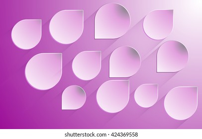 Abstract paper transparent structure falls on a pink background