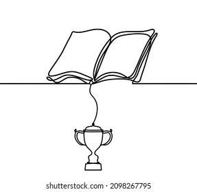 Papel abstracto con trofeo como dibujo de línea sobre fondo blanco. Vector