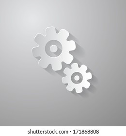 Abstract Paper Vector Cogs - Gears