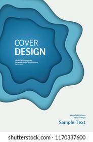 abstract paper wave layer cut background. Book cover design. Annual report layout. Brochure, catalog. Business vector template. Simple Flyer promotion. magazine, Presentation cover.