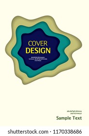 abstract paper wave layer cut background. Book cover design. Annual report layout. Brochure, catalog. Business vector template. Simple Flyer promotion. magazine, Presentation cover.