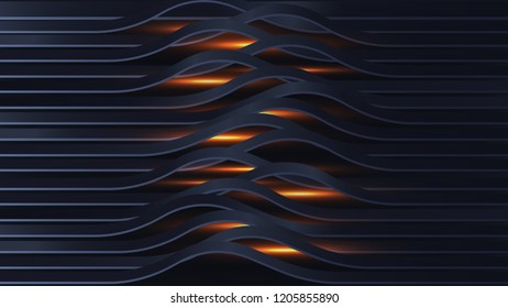 Abstract paper wave layer cut background. Rubber ribbons style of cover. Vector illustration.