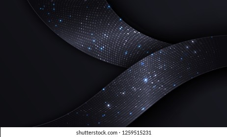 Abstract paper wave layer cut background. Rubber ribbons style of cover. Vector illustration.
