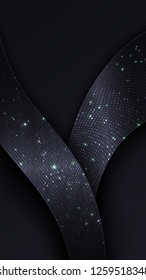Abstract paper wave layer cut background. Rubber ribbons style of cover. Vector illustration.