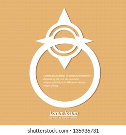 Abstract paper white origami speech bubble on brown old paper background. Vector abstract cut paper background. vintage brochure design template. Circle abstract design.