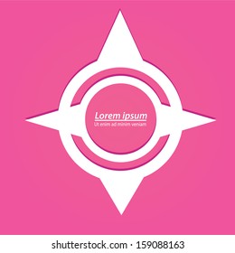 Abstract paper white origami speech bubble on pink paper background. Vector abstract cut paper background. vector decorative Circle abstract design.