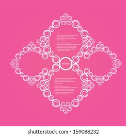 Abstract paper white origami speech bubble on pink paper background. Vector abstract cut paper background. vector decorative Circle abstract design.