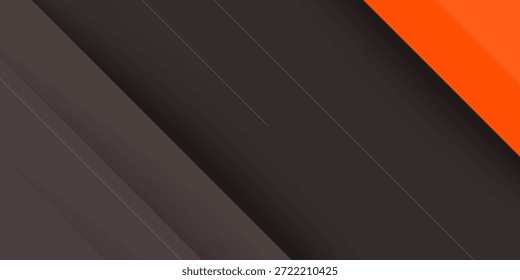 Fondo Abstractas de papercut 3D con Formas naranjas superpuestas sobre fondo de color marrón oscuro. Diseño de moda con sombra realista. Vector Eps10