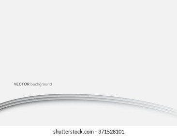 Abstract papercut arc waves background in minimalistic style on white background