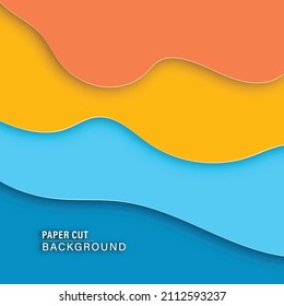Abstract papercut background, color carve art, design layout for business presentations, flyer, banner, brochure, poster, vector illustration