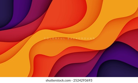 Abstract papercut background colorful wavy shape cutout design vector