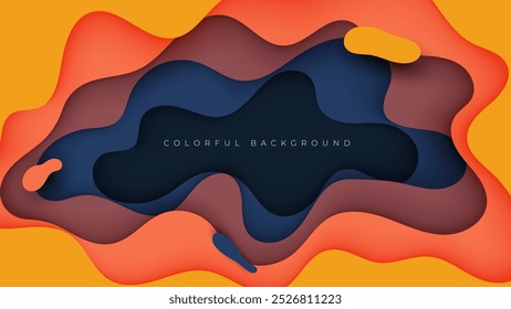 Abstract papercut background colorful wavy shape cutout design vector