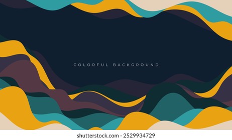 Abstract papercut background colorful wavy shape cutout design vector