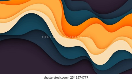 Abstract papercut background colorful wavy shape cutout design vector