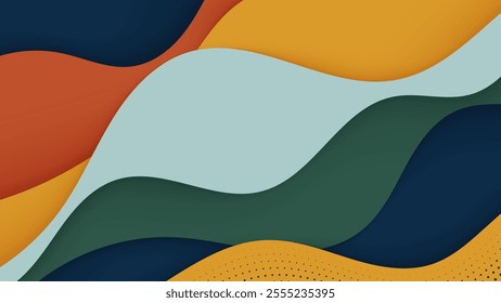 Abstract papercut background colorful wavy shape cutout design vector