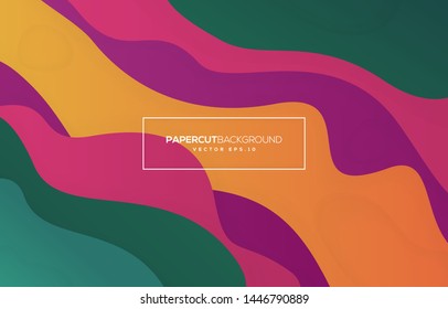 abstract papercut background design with trendy liquid style and futuristic fluid concept