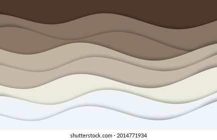 Abstract papercut background. modern wavy layers composition. Liquid color. Fluid shapes .Paper cut style, 3d effect imitation, space for text. Fit for banner, invitation, poster or web site design