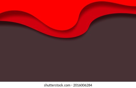 Abstract papercut background. modern wavy composition. red paper layers. Fluid shapes .Paper cut style, 3d effect imitation, space for text. Fit for banner, invitation, poster or web site design