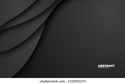 Abstract papercut black color background vector