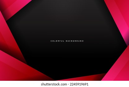 Abstract papercut black and pink color background banner