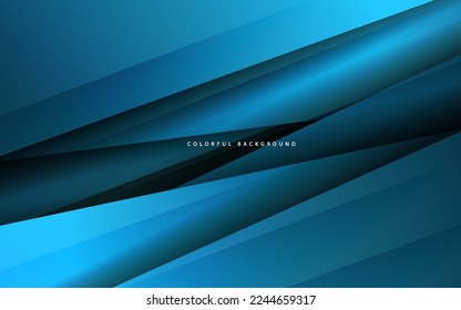 Abstract papercut blue color background vector