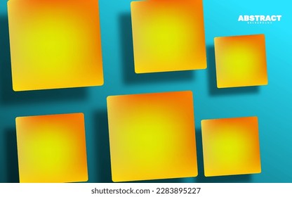 Abstract papercut blue and yellow color background vector