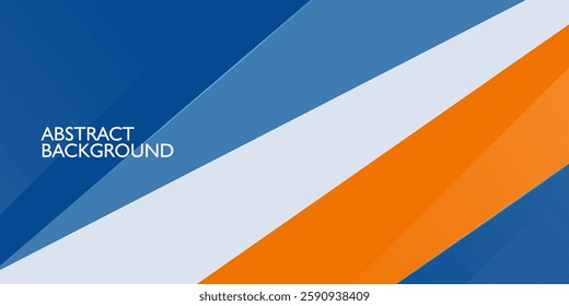 Abstract papercut bright color 3D background. Overlap orange and blue triangle shapes pattern. Eps10 vector