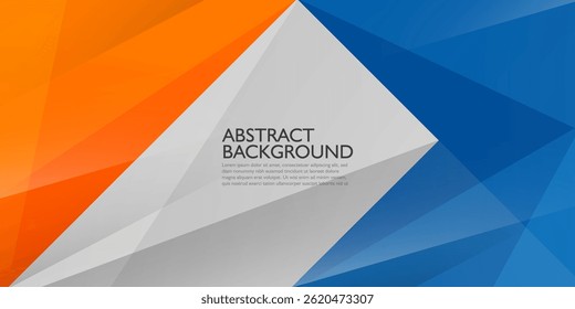 Abstrato papel cortado colorido azul e laranja fundo. A moda sobrepõe o padrão de formas no fundo de cor branca brilhante. Vetor Eps10