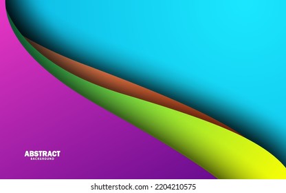 Abstract Papercut Colorful Rainbow Background Vector