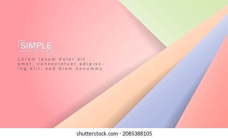 Abstract papercut decoration textured with layers or ribbons and pastel color. 3d backdrop. Vector illustration. Minimalist cover template