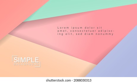 Abstract papercut decoration textured with layers and pastel color. 3d backdrop. Vector illustration. Minimalist cover template