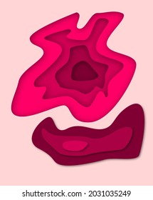 Abstract papercut design in magenta color