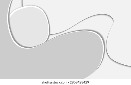 Abstract papercut design template with grey background