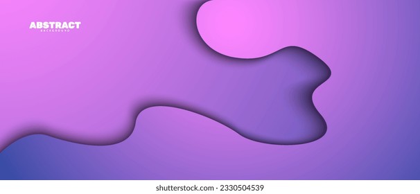 Abstract papercut gradient purple banner background vector