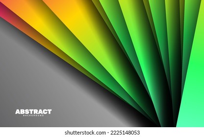 Abstract papercut green overlap layer background vector