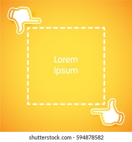 Abstract papercut hands forming a frame, vector illustration