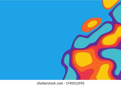 Abstract papercut layers create topography map  background., Vector illustration for design.