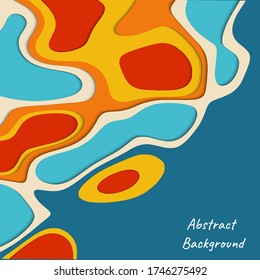 Abstract papercut layers create topography map  background., Vector illustration for design.